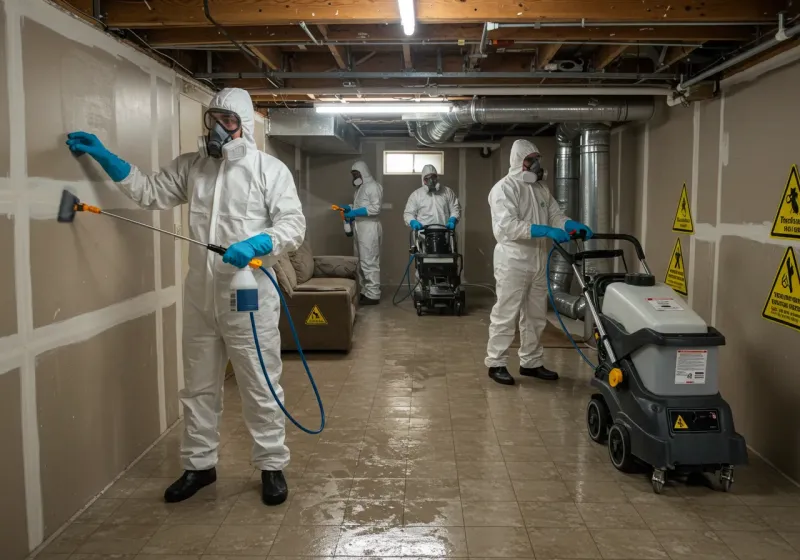 Basement Moisture Removal and Structural Drying process in Miami Shores, FL